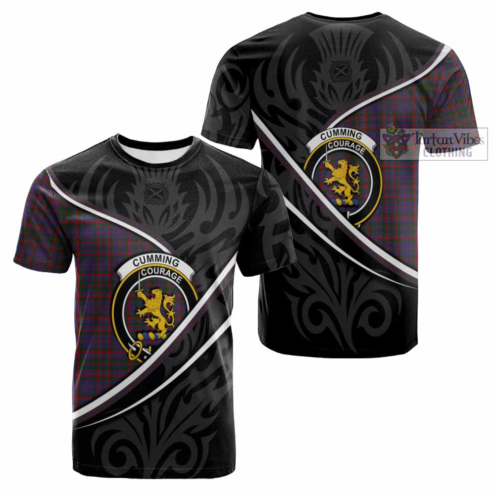 Cumming Tartan Family Crest Cotton T-shirt Celtic Scottish Thistle Floral - Tartan Vibes Clothing
