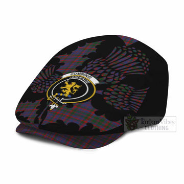 Cumming Tartan Family Crest Flat Cap, Jeff Cap Scotland Thistle Floral