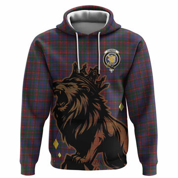 Cumming Tartan Family Crest Hoodie Crowned Lion Roaring