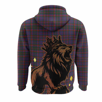 Cumming Tartan Family Crest Hoodie Crowned Lion Roaring