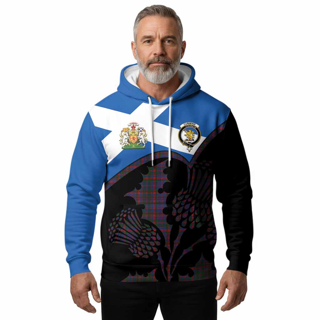 Cumming Tartan Family Crest Hoodie Scotland Thistle Floral Flag Style