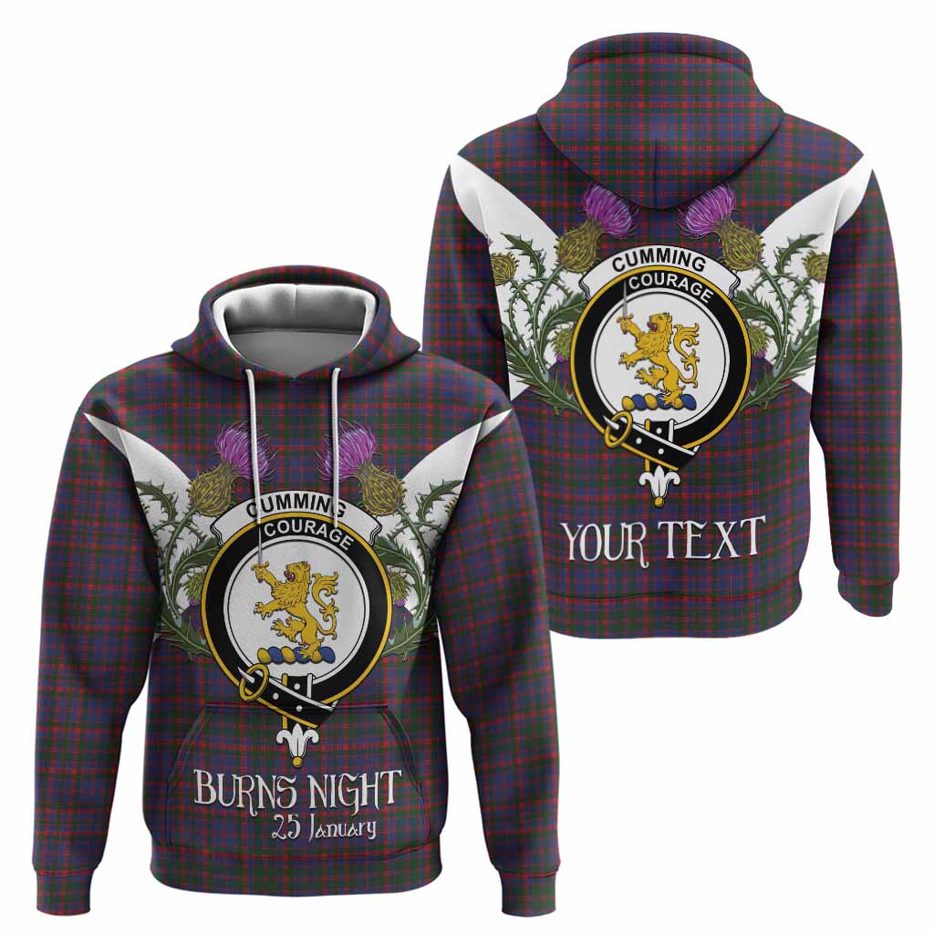 Cumming Tartan Family Crest Hoodie Scottish Burns Night Thistle Floral
