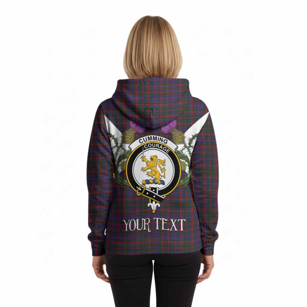Cumming Tartan Family Crest Hoodie Scottish Burns Night Thistle Floral