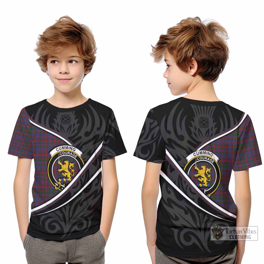 Cumming Tartan Family Crest Kid T-shirt Celtic Scottish Thistle Floral - Tartan Vibes Clothing