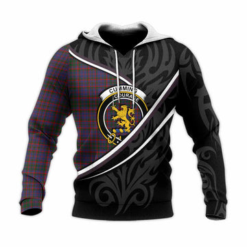 Cumming Tartan Family Crest Knitted Hoodie Celtic Scottish Thistle Floral