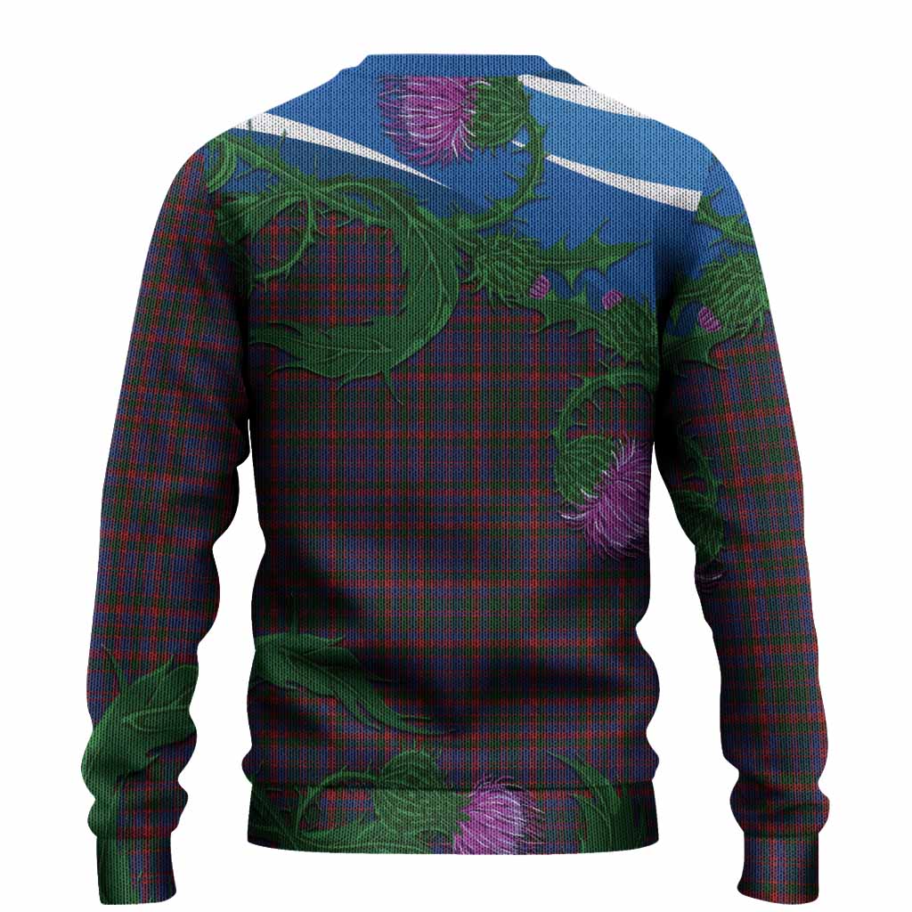 Cumming Tartan Family Crest Knitted Sweater Thistle in Minimalism