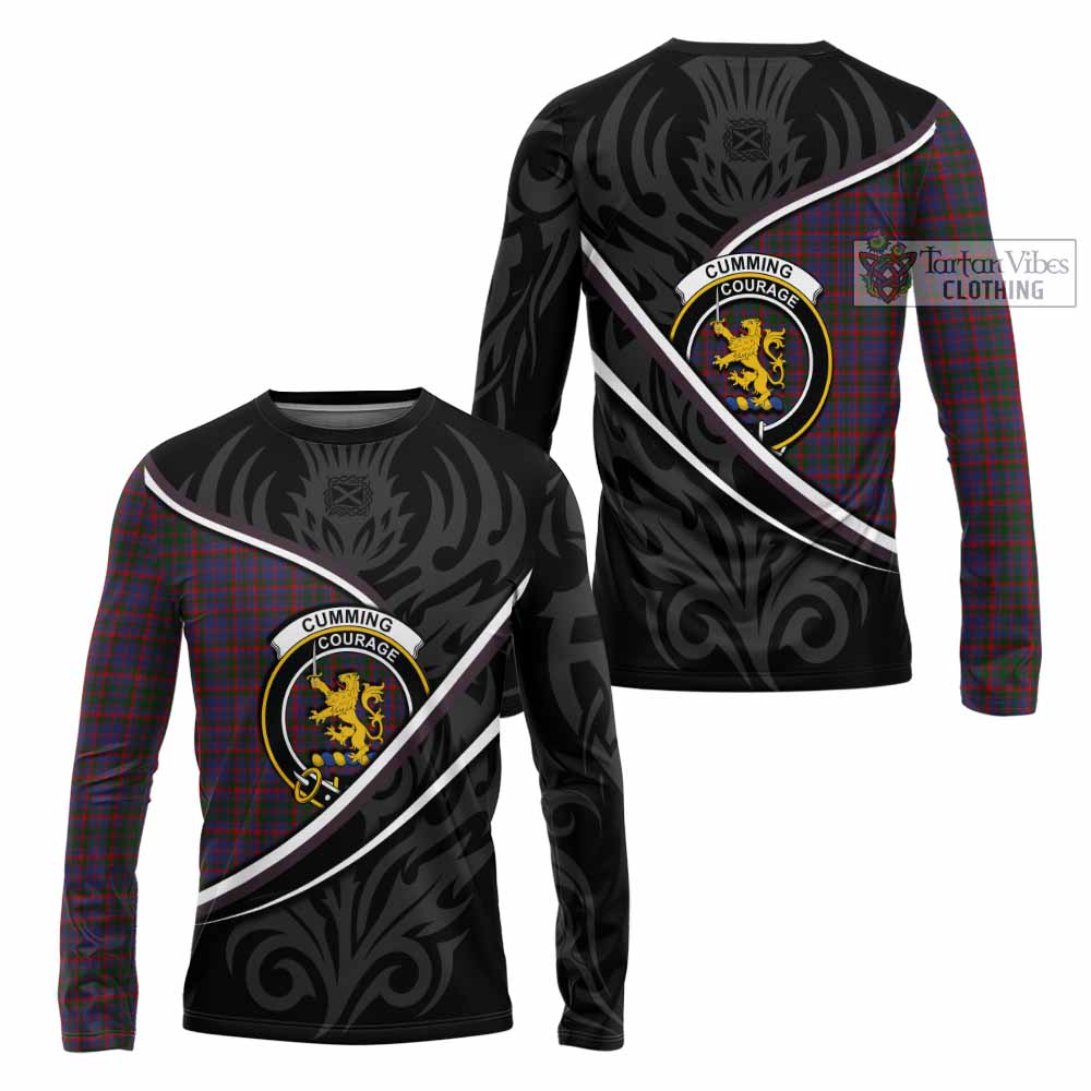Cumming Tartan Family Crest Long Sleeve T-Shirt Celtic Scottish Thistle Floral - Tartan Vibes Clothing
