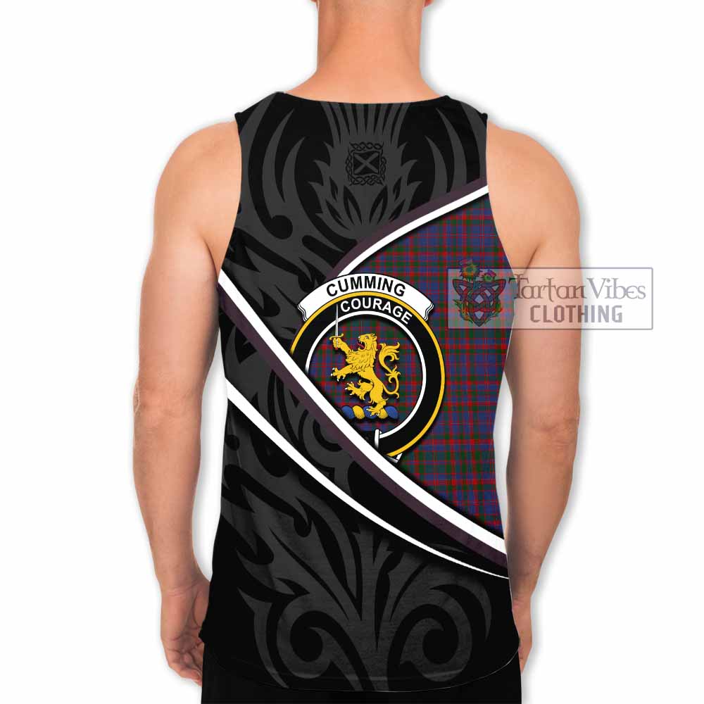 Cumming Tartan Family Crest Men Tank Top Celtic Scottish Thistle Floral - Tartan Vibes Clothing