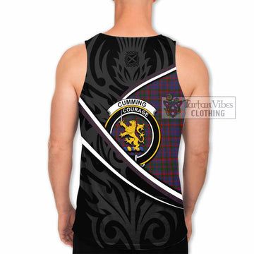Cumming Tartan Family Crest Men Tank Top Celtic Scottish Thistle Floral - Tartan Vibes Clothing