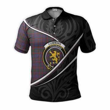 Cumming Tartan Family Crest Polo Shirt Celtic Scottish Thistle Floral