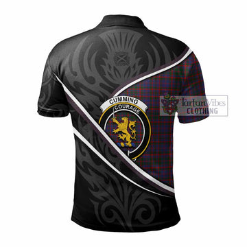 Cumming Tartan Family Crest Polo Shirt Celtic Scottish Thistle Floral