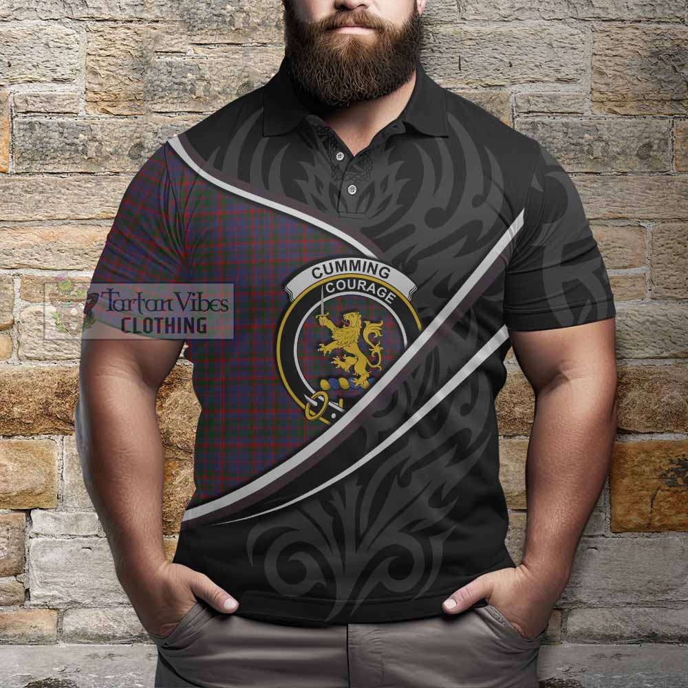 Cumming Tartan Family Crest Polo Shirt Celtic Scottish Thistle Floral - Tartan Vibes Clothing