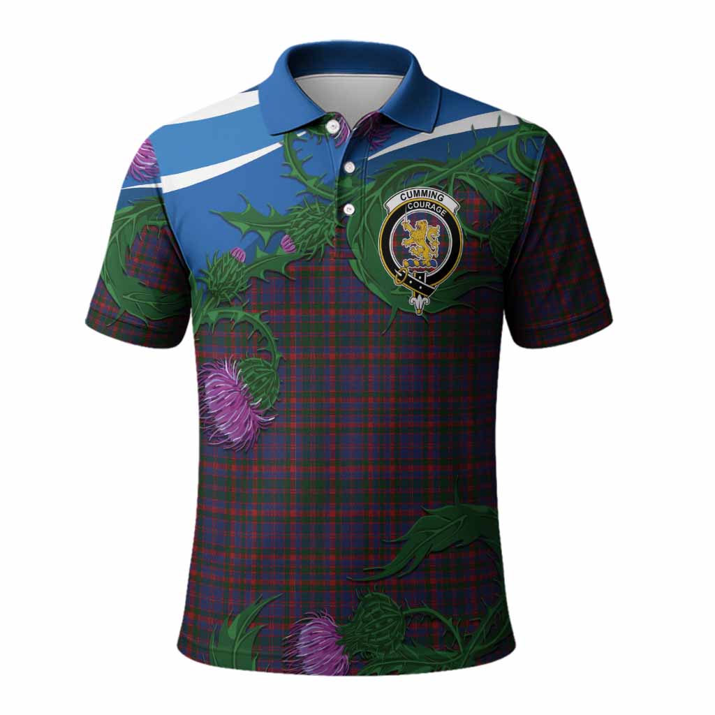 Cumming Tartan Family Crest Polo Shirt Thistle in Minimalism