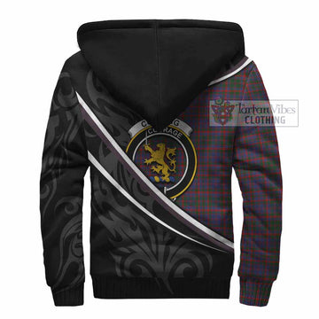 Cumming Tartan Family Crest Sherpa Hoodie Celtic Scottish Thistle Floral