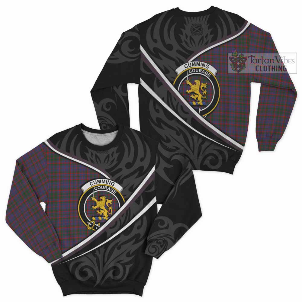 Cumming Tartan Family Crest Sweatshirt Celtic Scottish Thistle Floral - Tartan Vibes Clothing