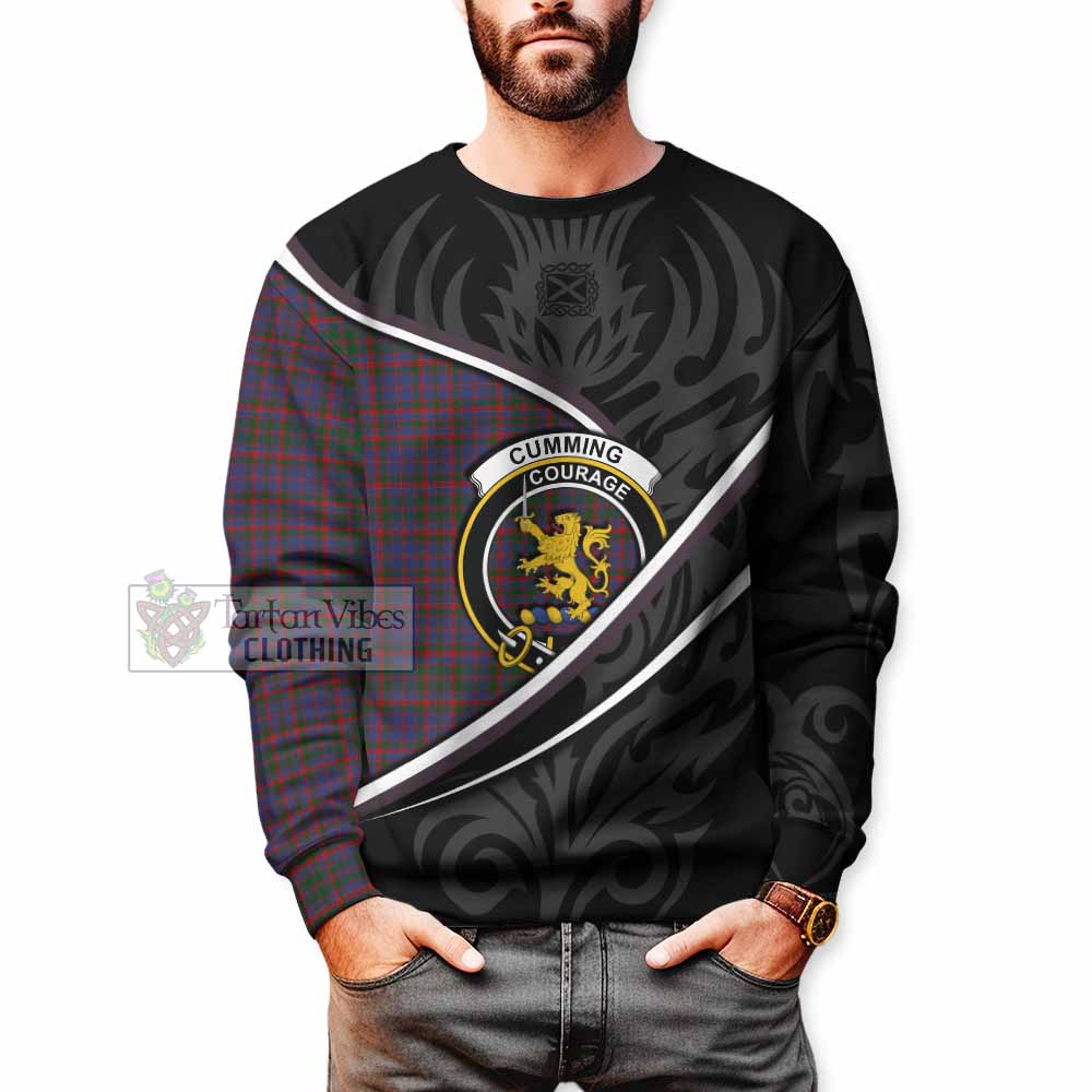 Cumming Tartan Family Crest Sweatshirt Celtic Scottish Thistle Floral - Tartan Vibes Clothing