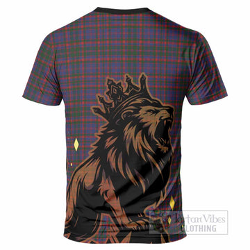 Cumming Tartan Family Crest T-Shirt Crowned Lion Roaring