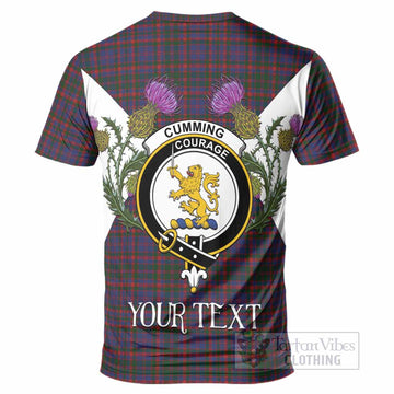 Cumming Tartan Family Crest T-Shirt Scottish Burns Night Thistle Floral