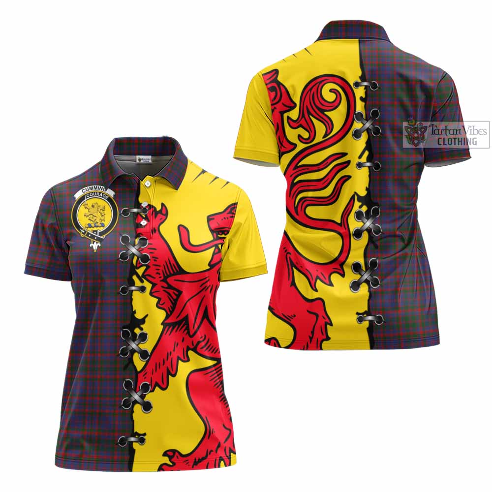 Cumming Tartan Family Crest Women's Polo Shirt Lion Rampant Honor - Tartan Vibes Clothing