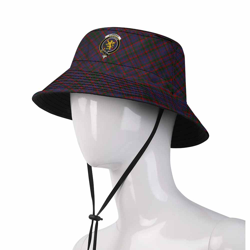 Cumming Tartan Fishing Hat with Family Crest