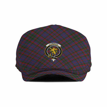 Cumming Tartan Flat Cap, Jeff Cap Cross Style with Family Crest