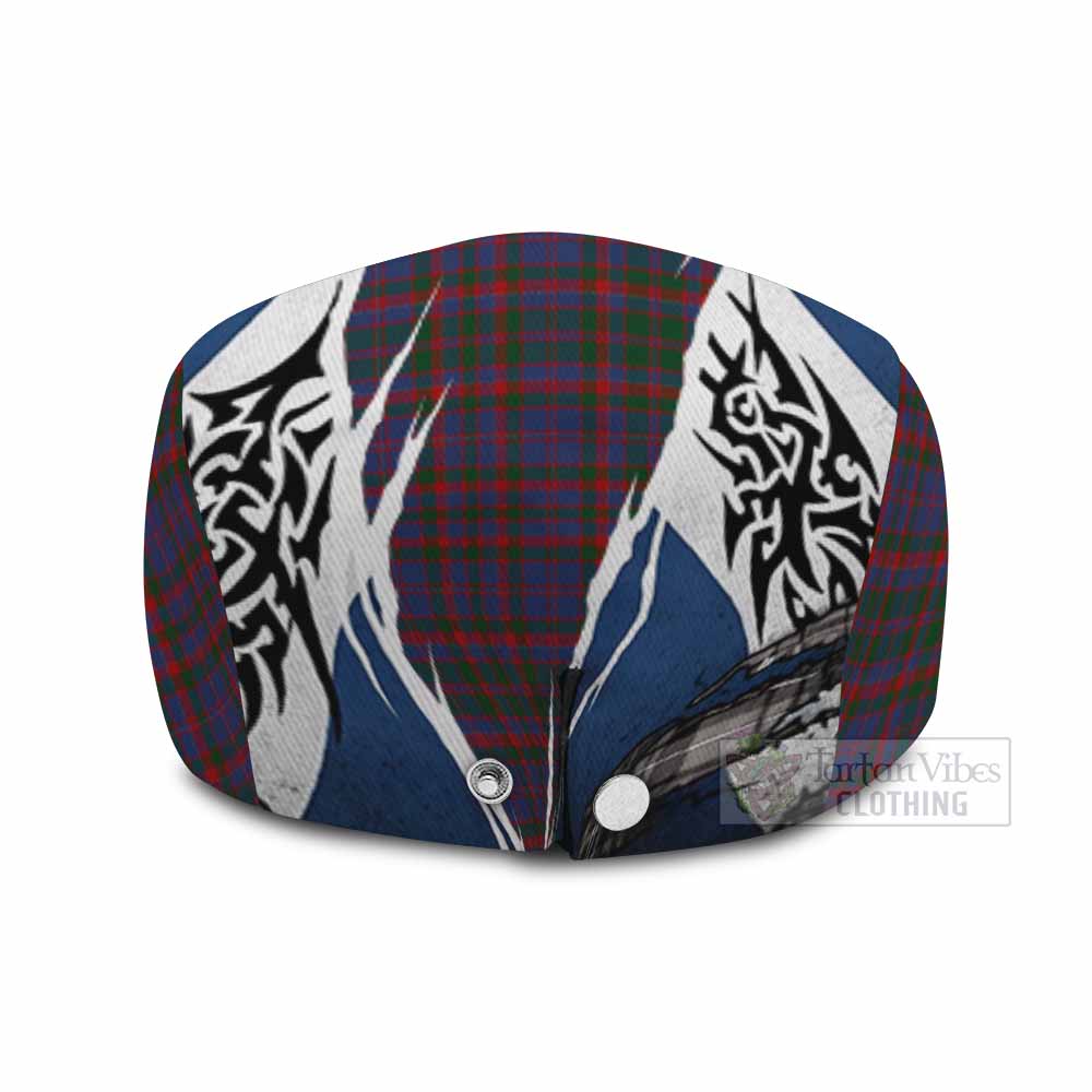 Cumming Tartan Flat Cap, Jeff Cap Scotland Flag Ripped Tribal Design