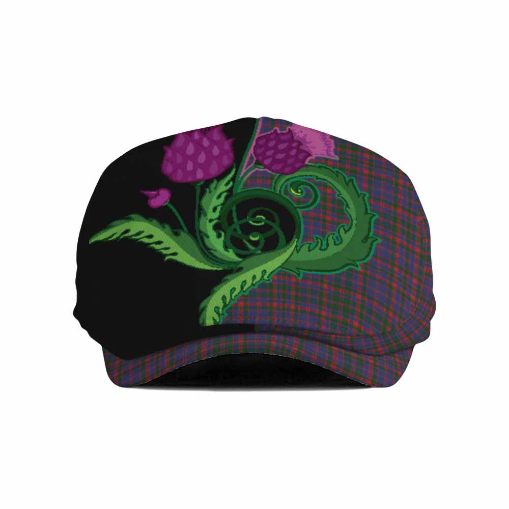 Cumming Tartan Flat Cap, Jeff Cap Traditional Scottish Thistle
