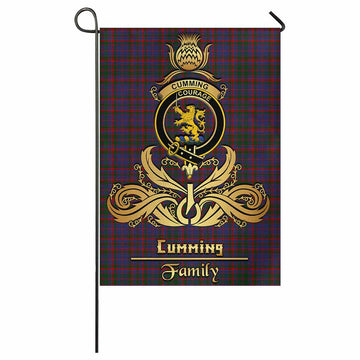 Cumming Tartan Garden Flag with Highland Thistle Cherish Family Crest Style