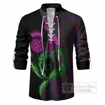Cumming Tartan Ghillie Shirt Traditional Scottish Thistle