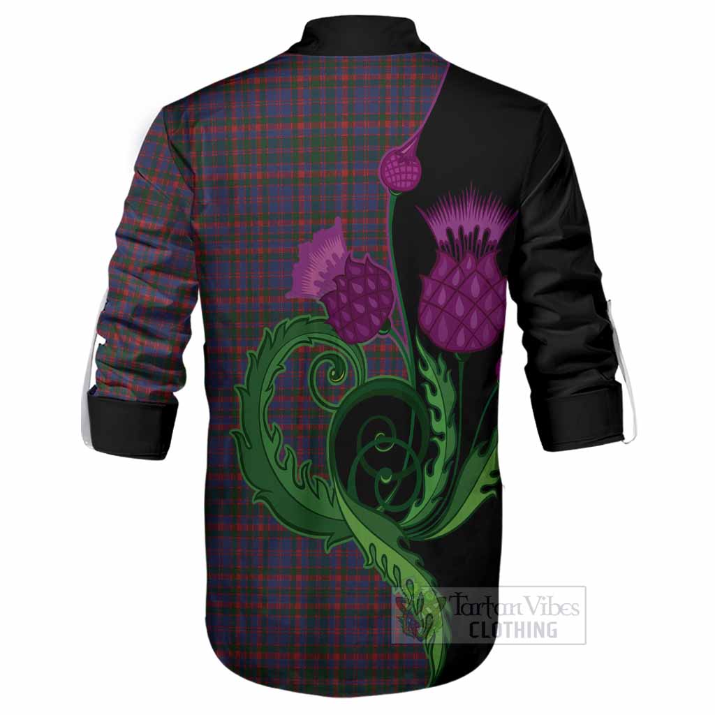 Cumming Tartan Ghillie Shirt Traditional Scottish Thistle