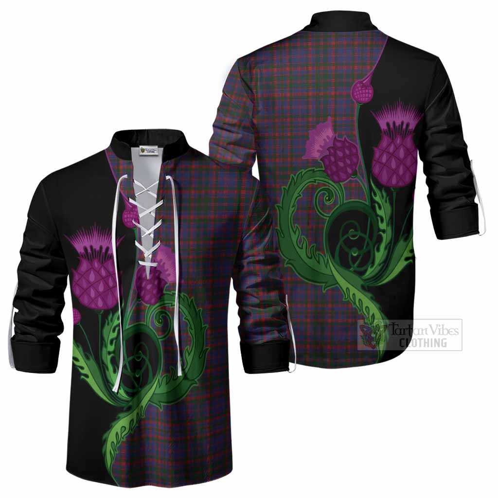 Cumming Tartan Ghillie Shirt Traditional Scottish Thistle