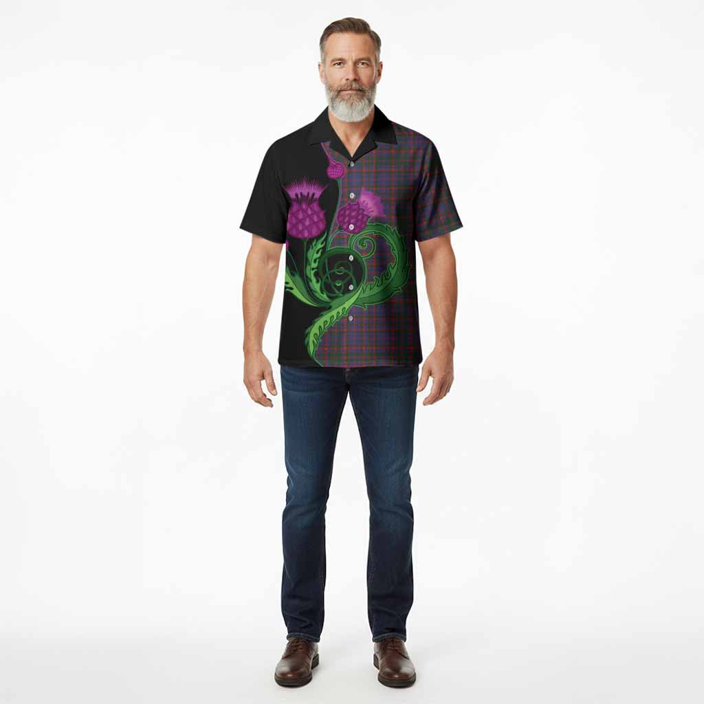 Cumming Tartan Hawaiian Shirt Traditional Scottish Thistle