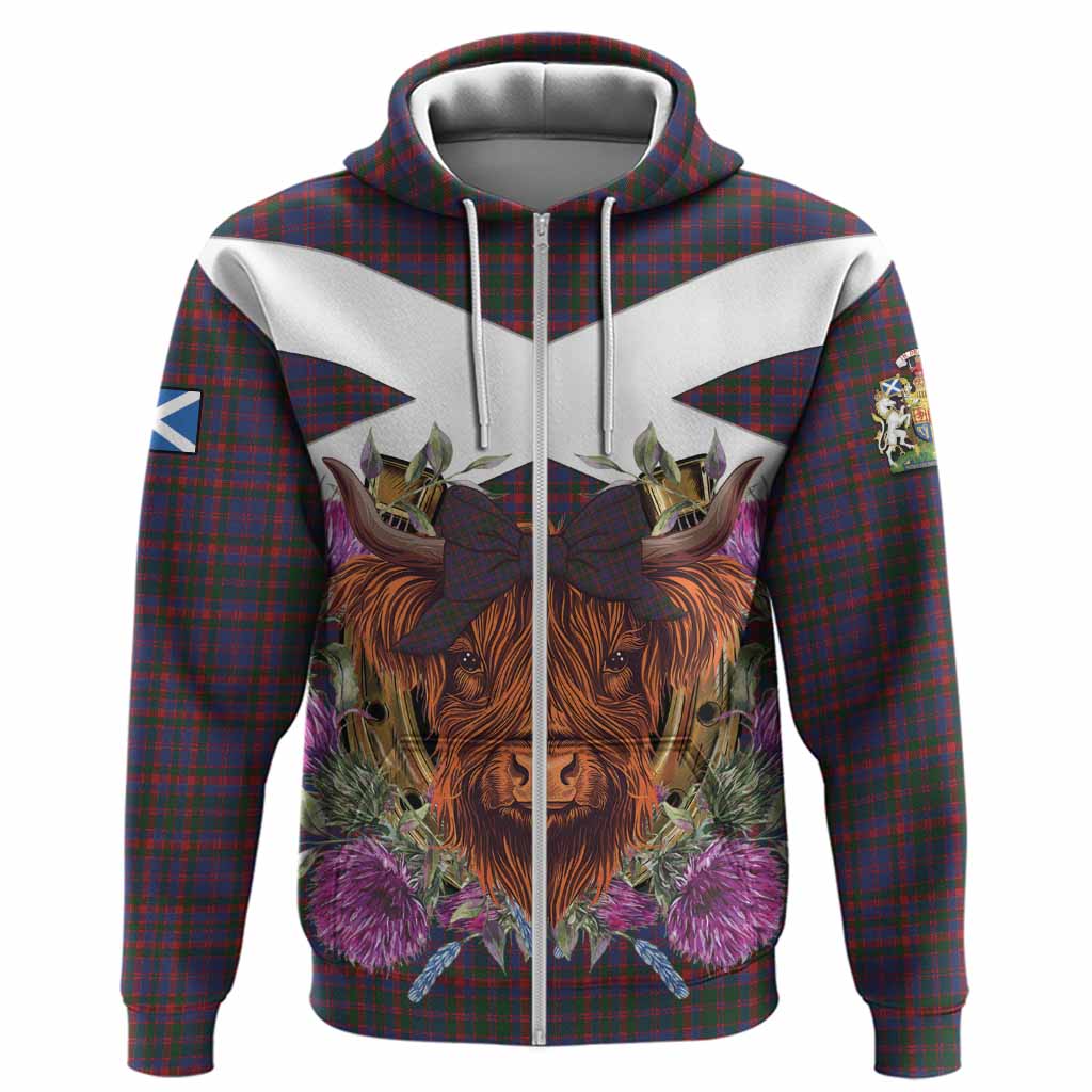 Cumming Tartan Hoodie Scottish Thistle Heilan Coo