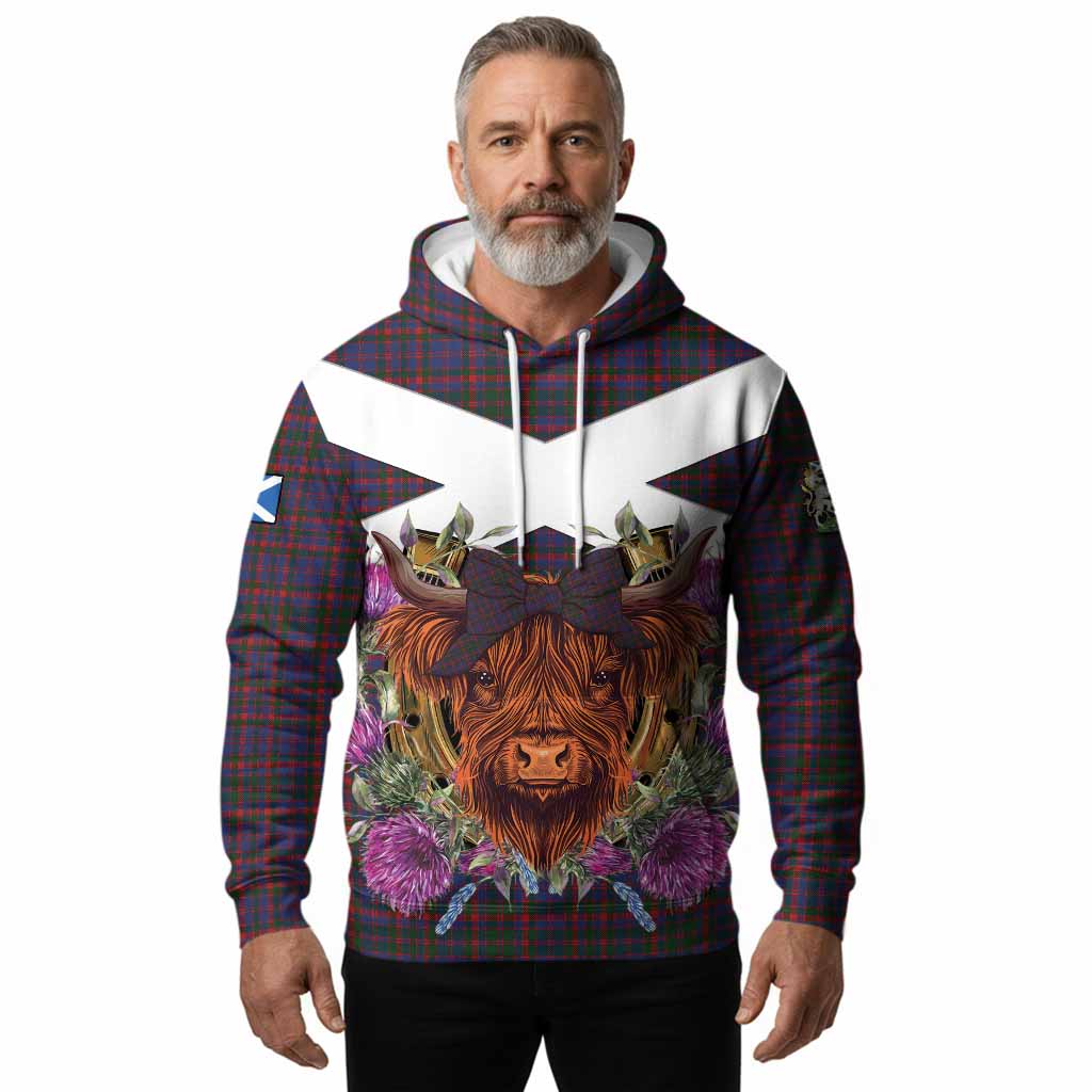 Cumming Tartan Hoodie Scottish Thistle Heilan Coo