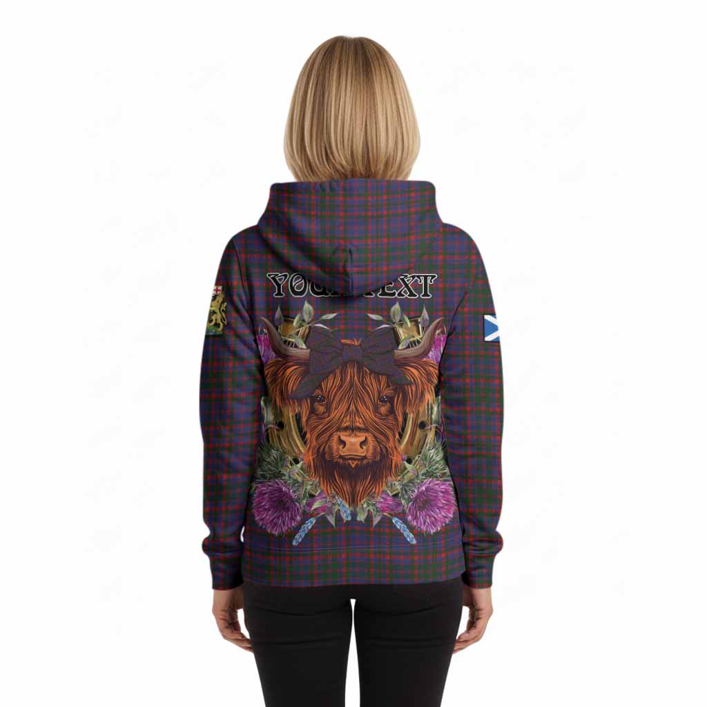 Cumming Tartan Hoodie Scottish Thistle Heilan Coo