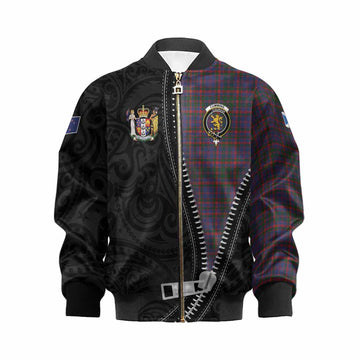 Cumming Tartan Kid Bomber Jacket New Zealand Pattern Unique Zipper Stylized