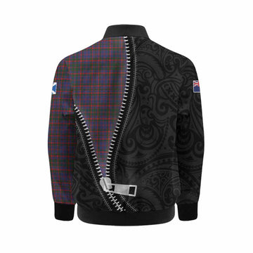 Cumming Tartan Kid Bomber Jacket New Zealand Pattern Unique Zipper Stylized