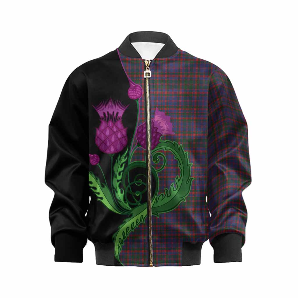 Cumming Tartan Kid Bomber Jacket Traditional Scottish Thistle