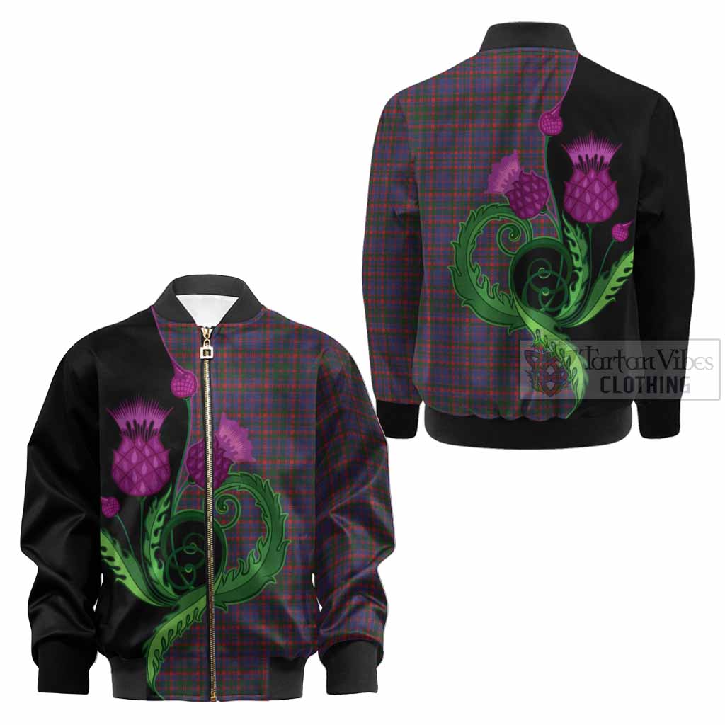 Cumming Tartan Kid Bomber Jacket Traditional Scottish Thistle