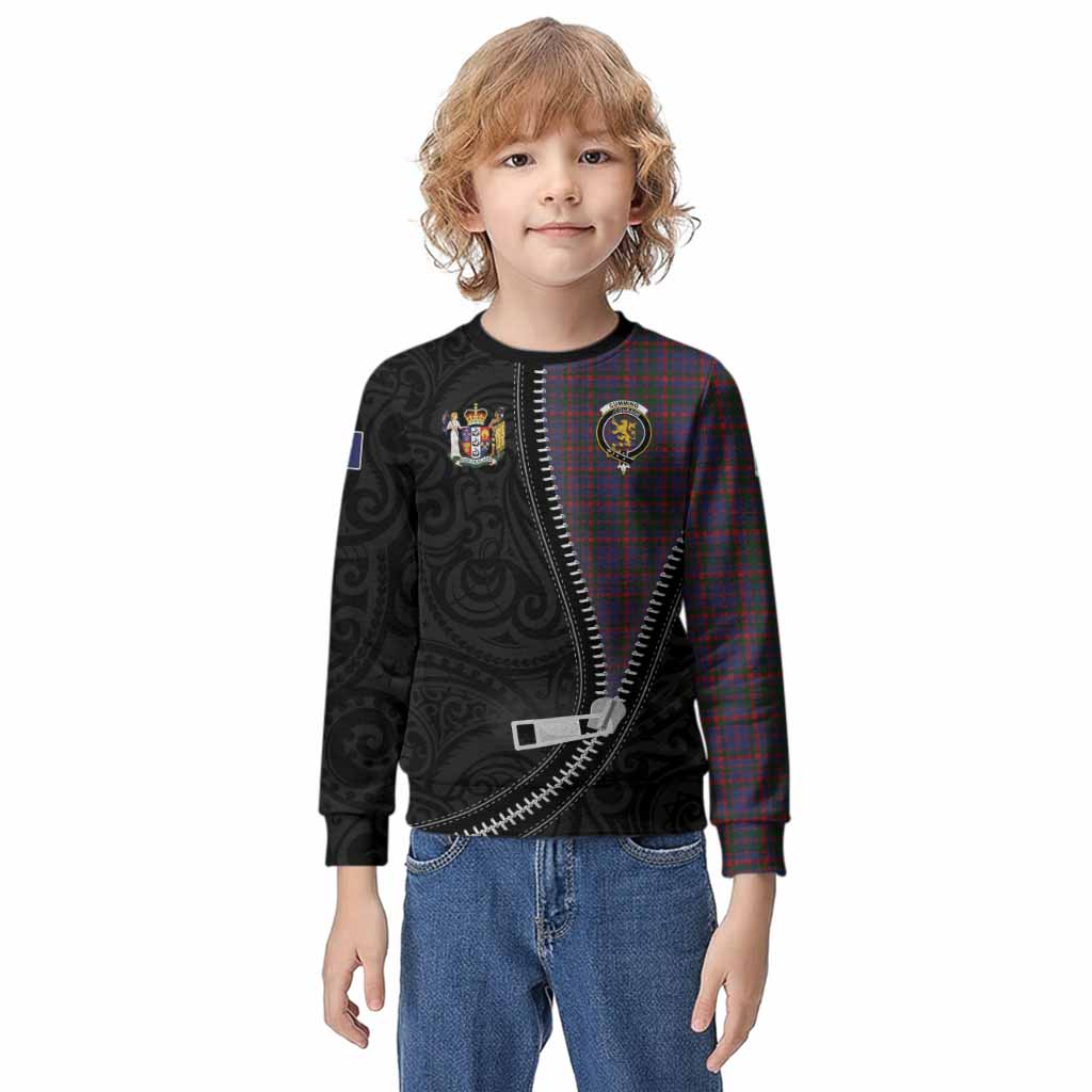 Cumming Tartan Kid Knitted Sweatshirt New Zealand Pattern Unique Zipper Stylized