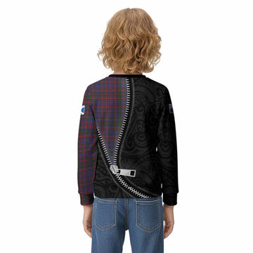 Cumming Tartan Kid Knitted Sweatshirt New Zealand Pattern Unique Zipper Stylized