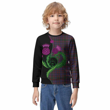 Cumming Tartan Kid Knitted Sweatshirt Traditional Scottish Thistle