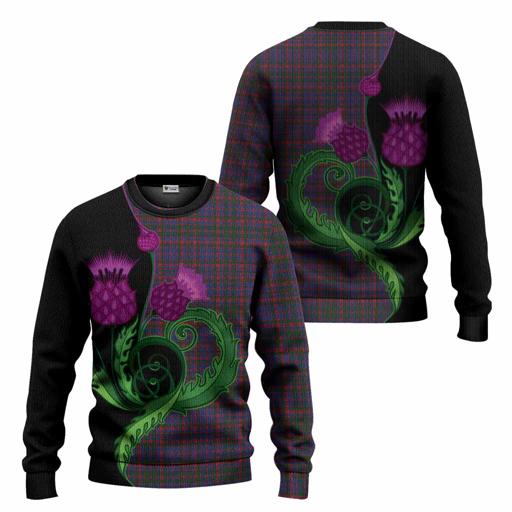 Cumming Tartan Knitted Sweater Traditional Scottish Thistle