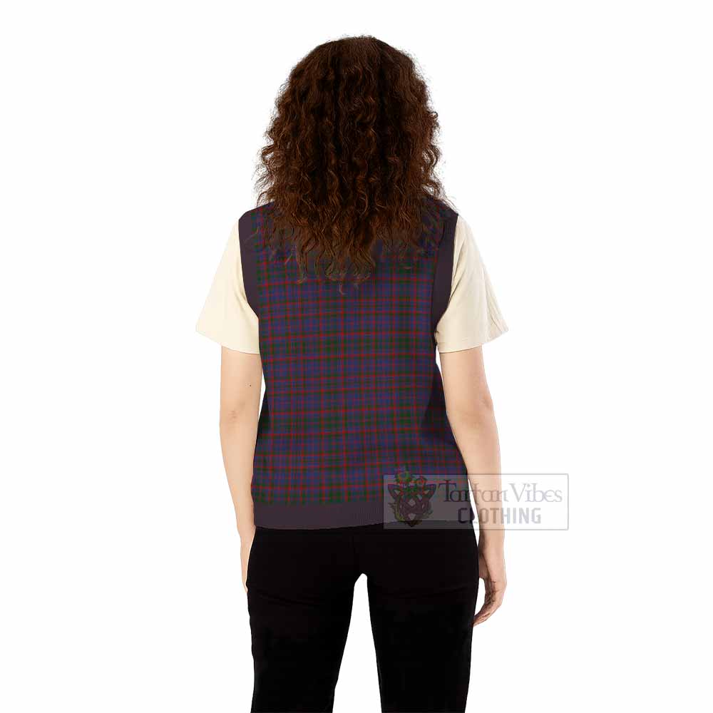 Cumming Tartan Knitted V-Neck Vest with Family Crest - Tartan Vibes Clothing