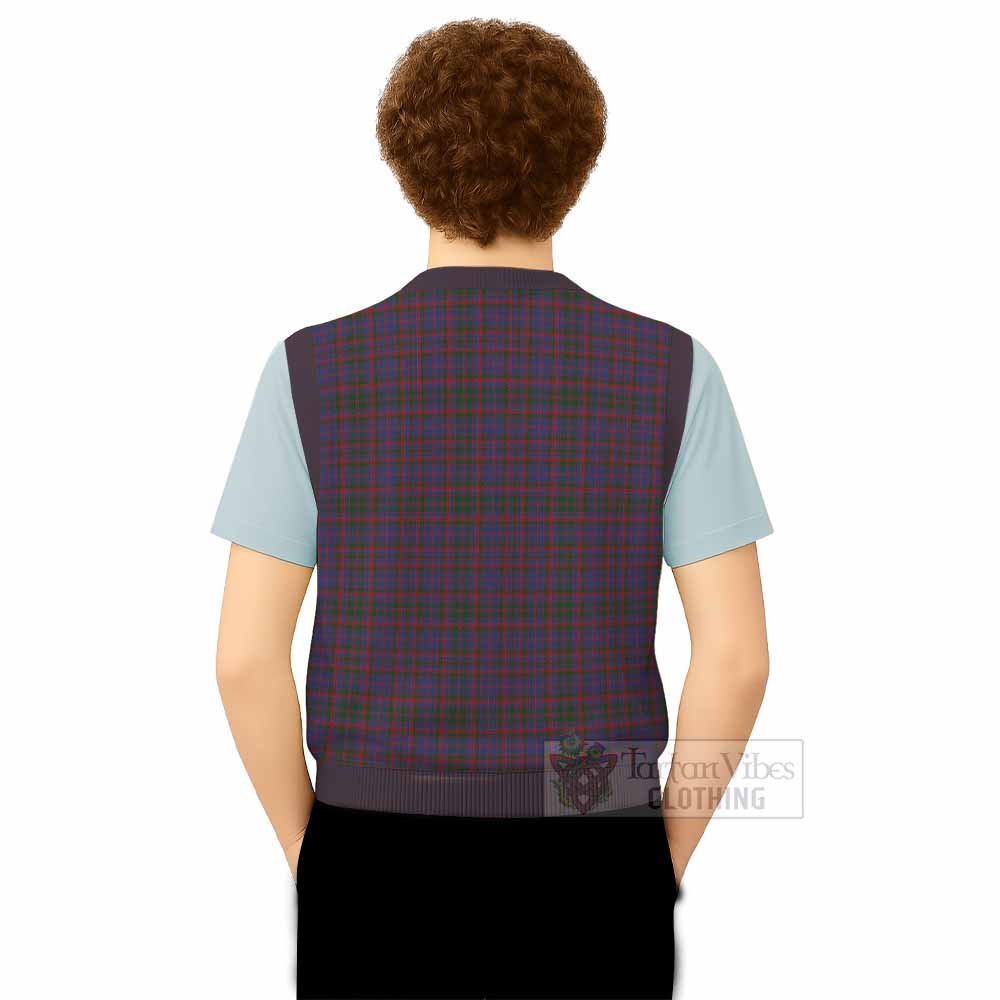 Cumming Tartan Knitted V-Neck Vest with Family Crest - Tartan Vibes Clothing