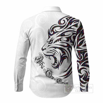 Cumming Tartan Lion Roar Long Sleeve Button Shirts Alba Gu Brath with Celtic Motifs