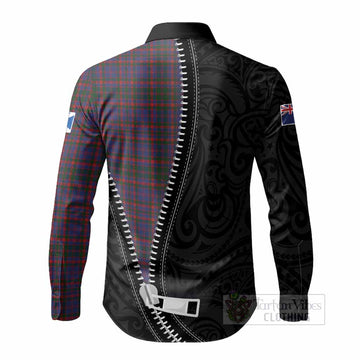 Cumming Tartan Long Sleeve Button Shirts New Zealand Pattern Unique Zipper Stylized