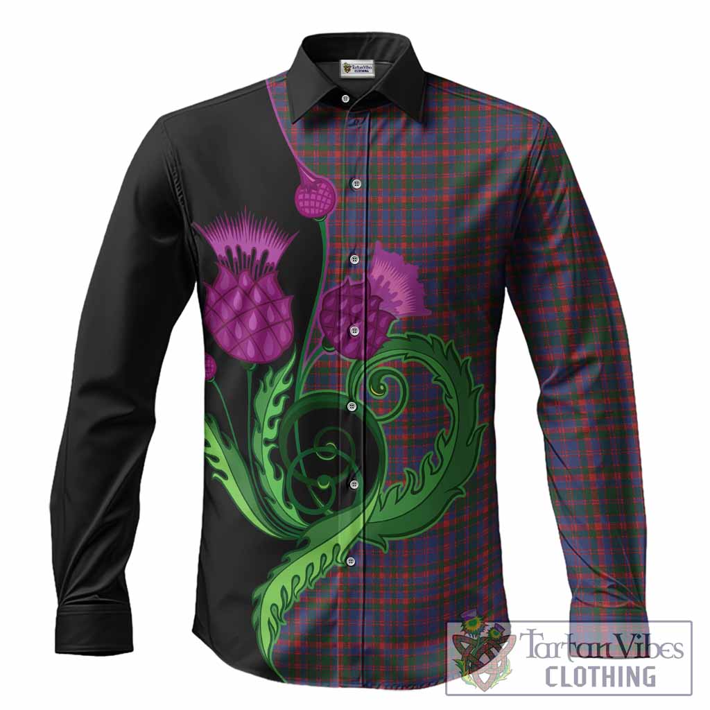 Cumming Tartan Long Sleeve Button Shirts Traditional Scottish Thistle