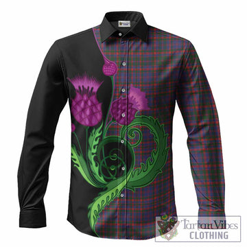 Cumming Tartan Long Sleeve Button Shirts Traditional Scottish Thistle