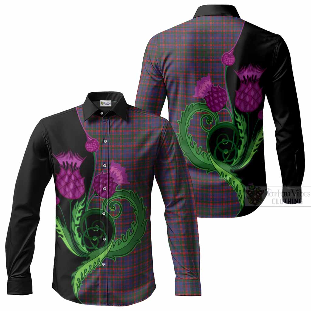 Cumming Tartan Long Sleeve Button Shirts Traditional Scottish Thistle